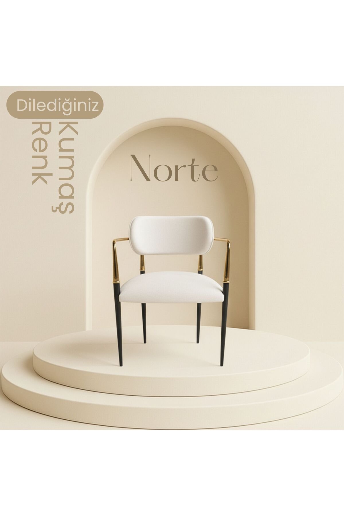 Atlas Hanzade ( 1 ADET ) Lüks Metal Gold CAFE RESTORANT SANDALYESİ OFİS SANDALYESİ