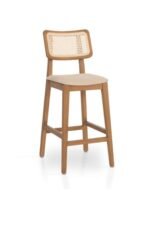 Zion Ahşap Hasırlı Bar Sandalyesi (1'li)