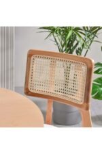 Zion Ahşap Hasırlı Bar Sandalyesi (1'li) - Görsel 3