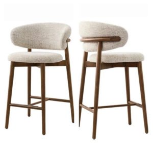 Ahşap Bar Sandalyesi - Ahşap Ada Mutfak Sandalyesi 2 ADET