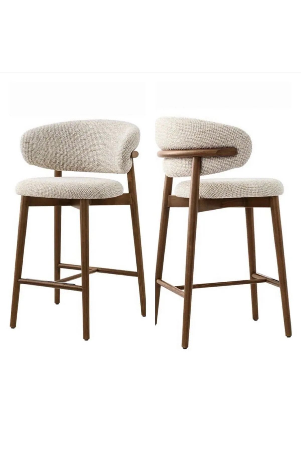 Ahşap Bar Sandalyesi - Ahşap Ada Mutfak Sandalyesi 2 ADET