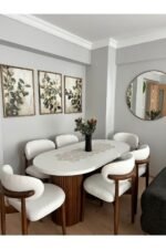 6'LI AHŞAP BOHEM MASA TAKIMI