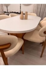 6'LI AHŞAP BOHEM MASA TAKIMI - Görsel 5