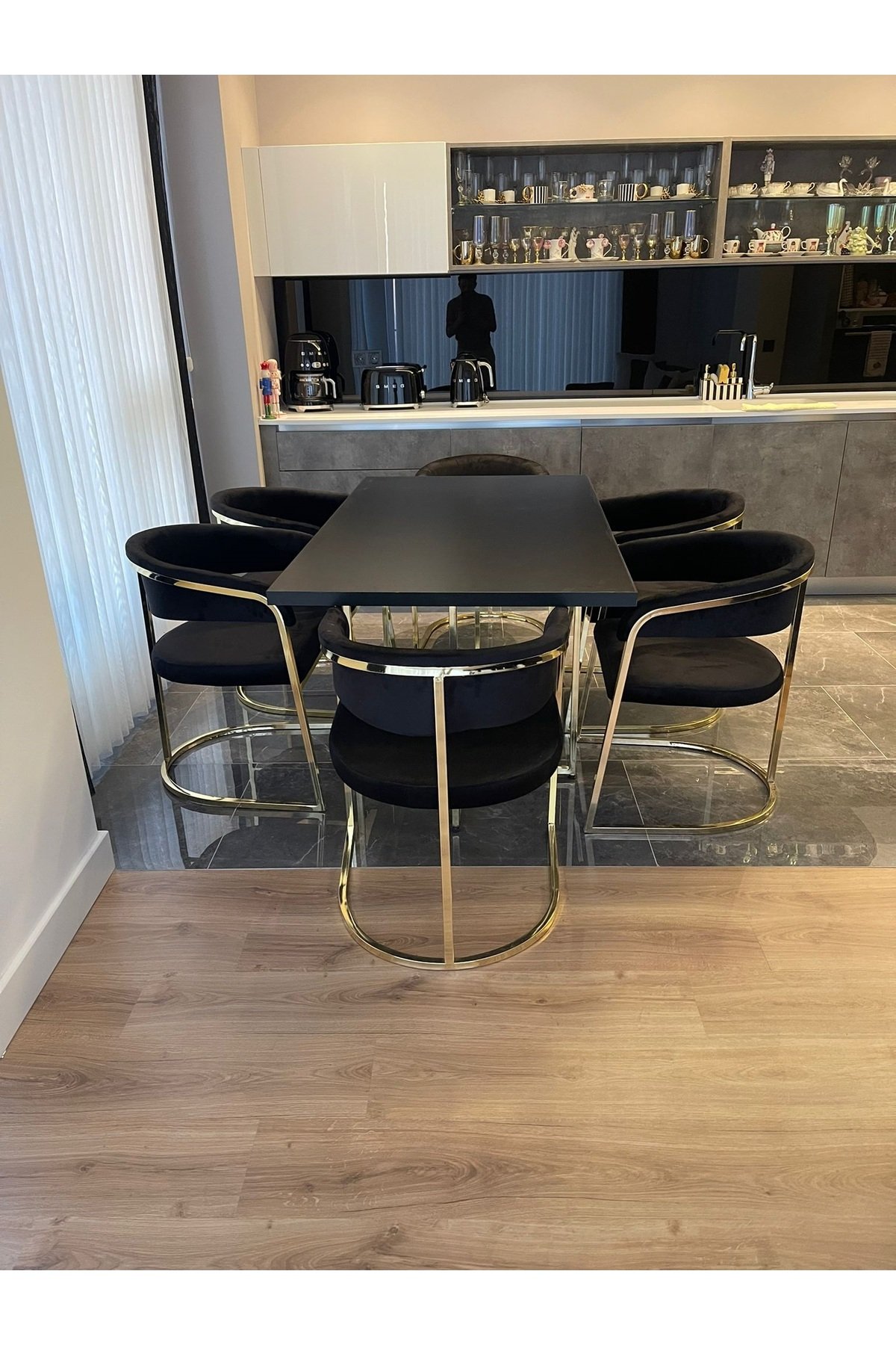 LÜKS ANKARA Metal 6 Kişilik Sandalye Takımı