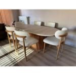 Bohem Masa Takımı Ahşap Masa Takımı 6 Kişilik Masa Sandalye Takımı İskandinav Takım