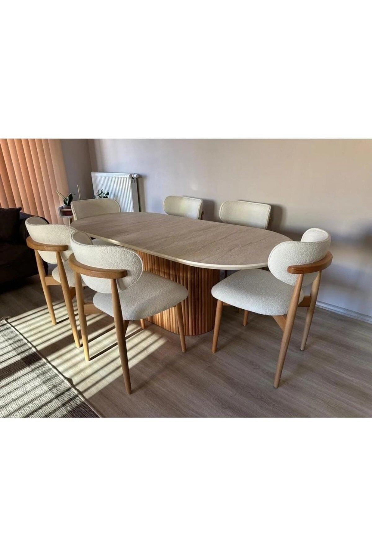 Bohem Masa Takımı Ahşap Masa Takımı 6 Kişilik Masa Sandalye Takımı İskandinav Takım