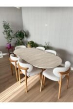 Bohem Doğal Ahşap Masa Seti 6 Kişilik - Görsel 3