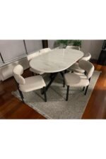 Metal Ayaklı Bohem Masa Seti 6 Kişilik - Görsel 3