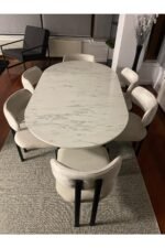 Metal Ayaklı Bohem Masa Seti 6 Kişilik - Görsel 5