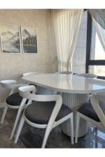 Bohem Masa Takımı Ahşap Masa Takımı 6 Kişilik Masa Sandalye Takımı İskandinav Takım - Görsel 2