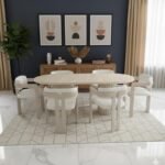 Bohem Masa Seti 6 Kişilik – Doğal Ahşap