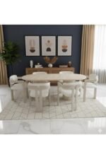 Bohem Masa Takımı Ahşap Masa Takımı 6 Kişilik Masa Sandalye Takımı İskandinav Takım