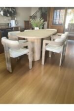 Bohem Masa Takımı Ahşap Masa Takımı 6 Kişilik Masa Sandalye Takımı İskandinav Takım - Görsel 4