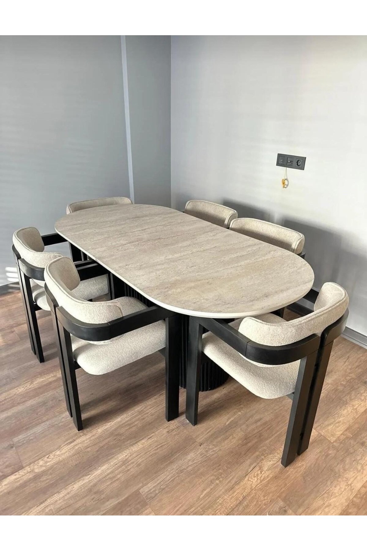 Bohem Masa Takımı Ahşap Masa Takımı 6 Kişilik Masa Sandalye Takımı İskandinav Takım