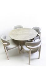 Bohem Yuvarlak Masa Seti 4 Kişilik – Soft Touch - Görsel 2