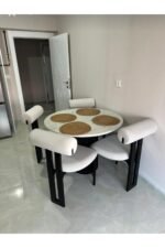 Bohem Yuvarlak Masa Seti 4 Kişilik – Açık Meşe - Görsel 2