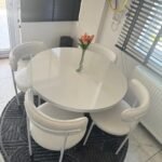 Bohem Yuvarlak Masa Seti 4 Kişilik – Krem