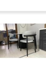 Bohem Yuvarlak Masa Seti 4 Kişilik – Antrasit - Görsel 2