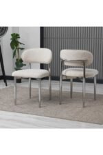 Teddy Ofis Sandalyesi Krom Gümüş 2’li - Görsel 3