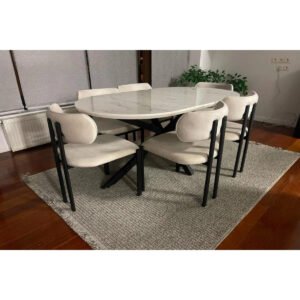 Bohem Dibo Masa Takımı Ahşap Masa Takımı 6 Kişilik Masa Sandalye Takımı İskandinav Takım