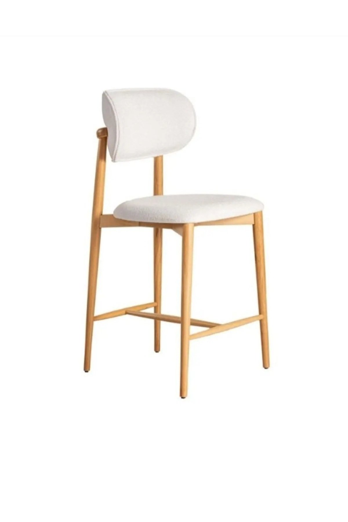 (1 ADET) Ahşap BAR SANDALYESİ - Ahşap Ada Mutfak Sandalyesi