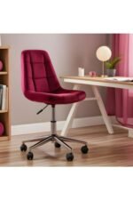 ErgoLine Ofis Sandalyesi Krom Ayaklı Kırmızı