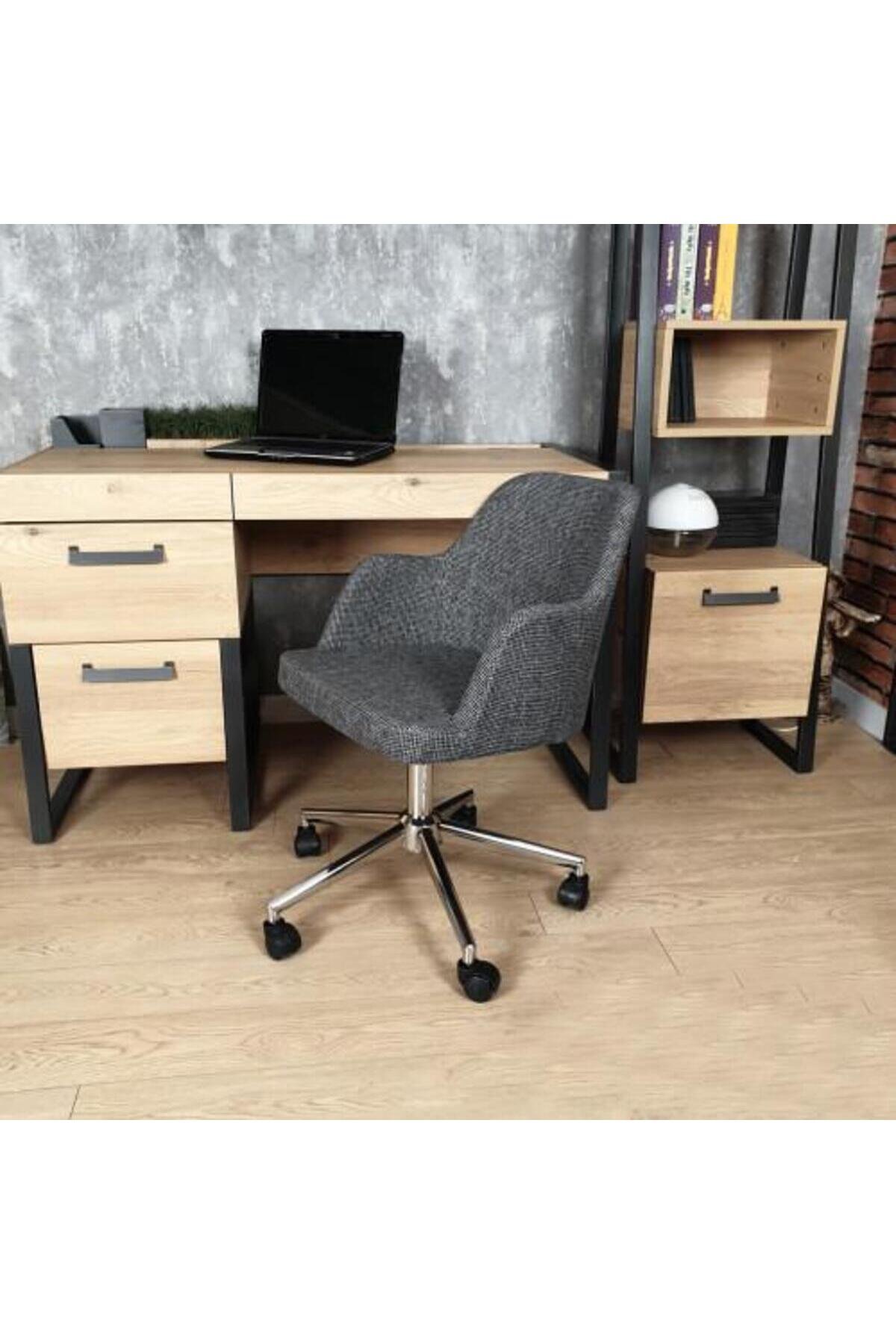 Ofis Ders Çalışma Çok Amaçlı Poliüretan Krom Ayaklı Ergonomik 360 Derece Sandalye