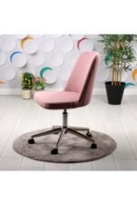 ErgoLine Ofis Sandalyesi Krom Ayaklı Pembe - Görsel 3
