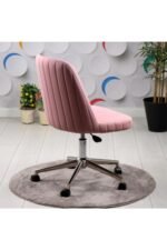 ErgoLine Ofis Sandalyesi Krom Ayaklı Pembe - Görsel 4