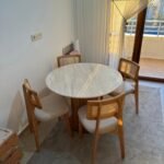 Ahşap Bohem Hasırlı Naturel 4 adet Zion Sandalye 100 cm Yuvarlak Masa Takımı