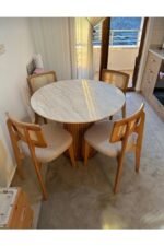 Bohem Yuvarlak Masa Seti Zion Hasırlı 4 Kişilik - Görsel 2