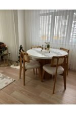 Bohem Yuvarlak Masa Seti Zion Hasırlı 4 Kişilik - Görsel 4