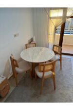 Bohem Yuvarlak Masa Seti Zion Hasırlı 4 Kişilik - Görsel 5