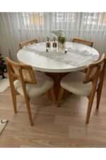 Bohem Yuvarlak Masa Seti Zion Hasırlı 4 Kişilik - Görsel 7