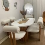 Tombak Ahşap Masa Seti 6 Kişilik (90x170)