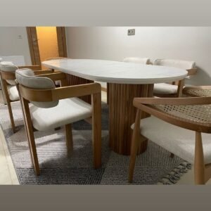 Bohem Papel Masa Takımı Ahşap Masa Takımı 6 Kişilik Masa Sandalye Takımı İskandinav Takım