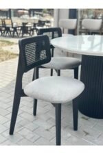 Bohem Yuvarlak Masa Seti Zion Hasırlı Sandalyeli 4 Kişilik - Görsel 2