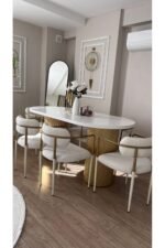 Atlas Hanzade ( 1 ADET ) Lüks Metal Gold CAFE RESTORANT SANDALYESİ OFİS SANDALYESİ - Görsel 6