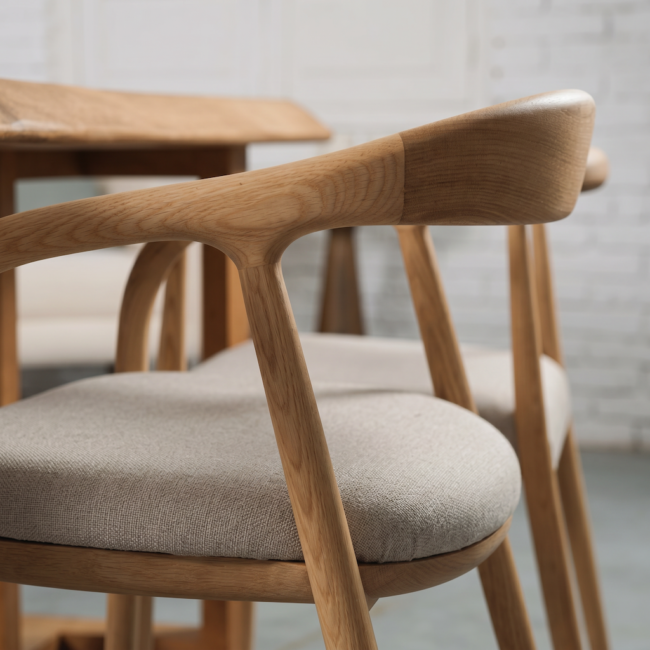 Norte Nordik Ahşap Mutfak Masa Sandalye Takımı