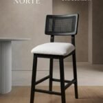 Zion Ahşap Hasırlı Siyah Bar Sandalyesi (2 adet)